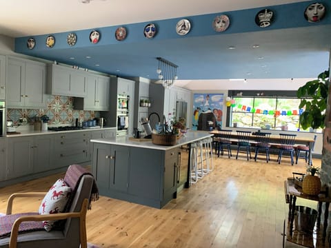 Large family kitchen with island - 3 cookers - American fridge freezer