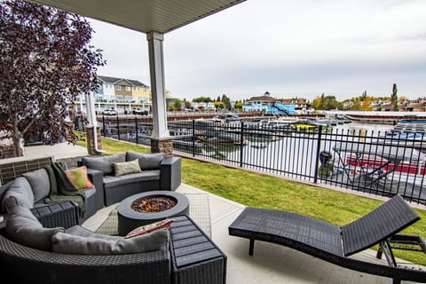A cozy spot to take in the beautiful marina view