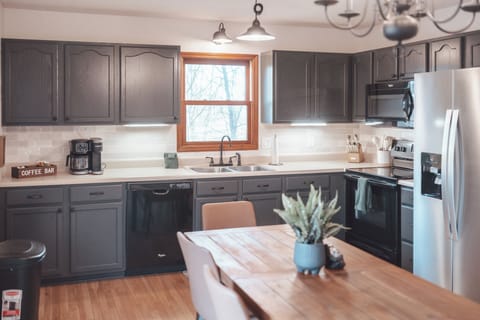 A newly renovated, fully stocked kitchen for your family meals.