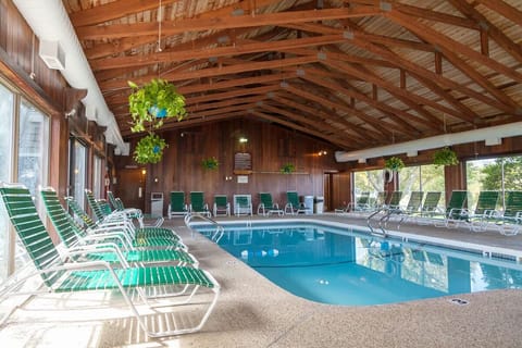 Unwind year-round in the bright indoor pool and lounge area.