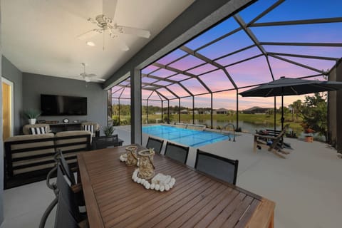 Sunset view from the gorgeous dining & living space outside