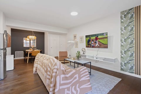 Contemporary kitchen fully equipped with stainless steel appliances and ample counter space for your culinary adventures.