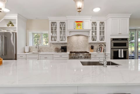 Two sinks, and Quartz counters