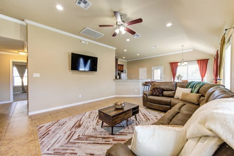 Expansive view of the living room