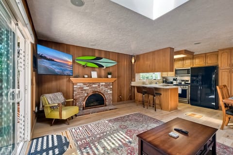 Living and dining area connect for an open concept feel