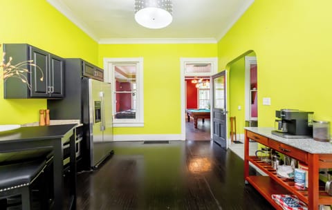 Kitchen with high end gas range