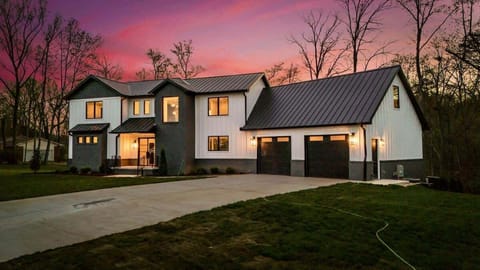 Front of Lakeshore Manor at dusk.