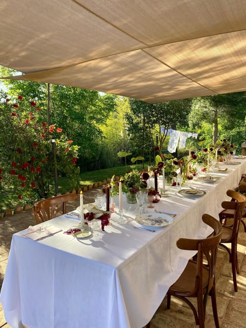 Outdoor banquet area