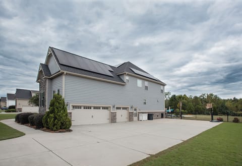 side view, large drive way