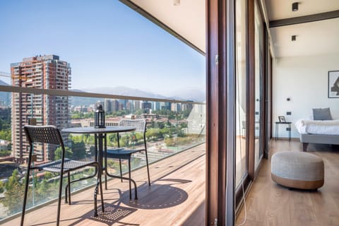 Enjoy breathtaking city and mountain views from your private balcony, perfect for morning coffee or evening relaxation.