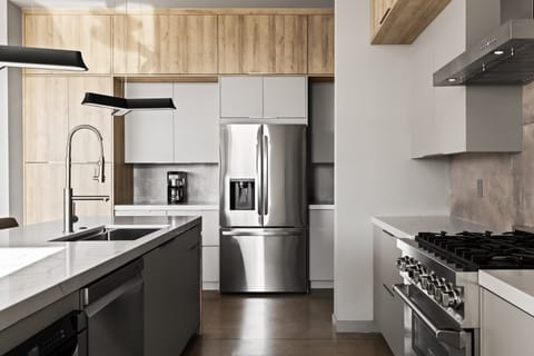 Modern, sleek appliances.