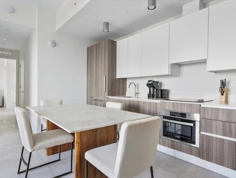 The fully equipped kitchen is perfect for preparing meals.