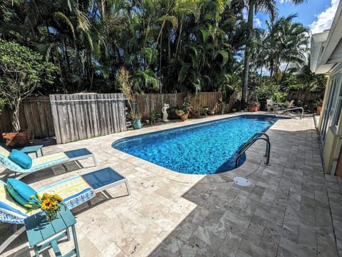 Newly renovated heated pool. 