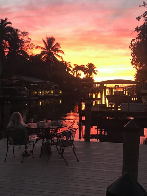 Gorgeous sunset views from the dock and lanai
