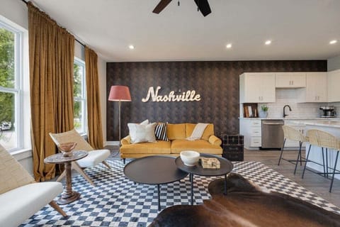 Open concept living room with comfortable seating