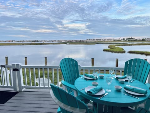 Enjoy waterfront dining, views of the lighthouse and marine life from the deck!