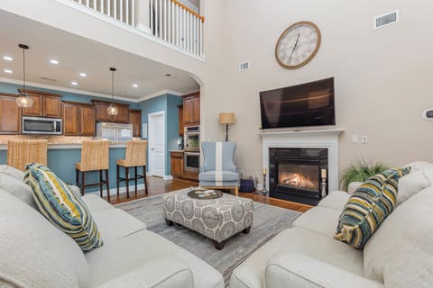 Living Room Area with TV and Fireplace