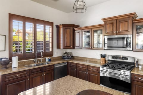 The kitchen is fully stocked