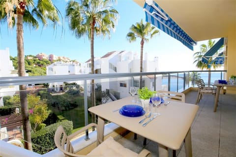 Private terrace with outdoor dining area and stunning sea views