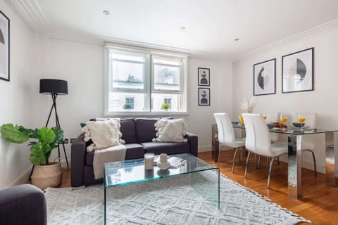 The open-plan living and dining area