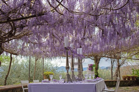 Outdoor banquet area