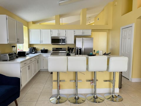 Island with barstools