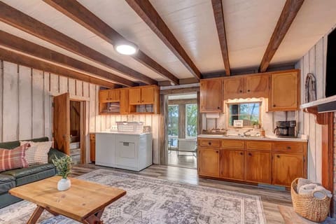 Relax in the living room with on-site laundry and coffee station