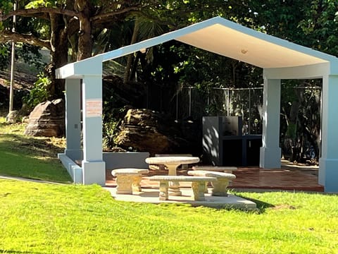 Several gazebos and grilling areas on the property.