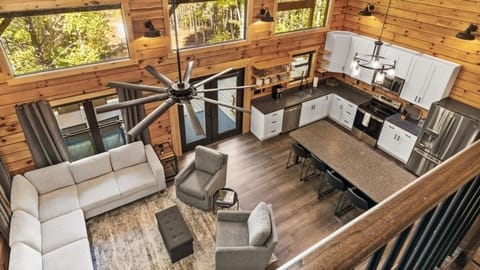 Indoors, Hardwood, Stained Wood, House, Ceiling Fan