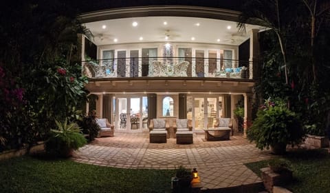 Back of the house which overlooks the ocean