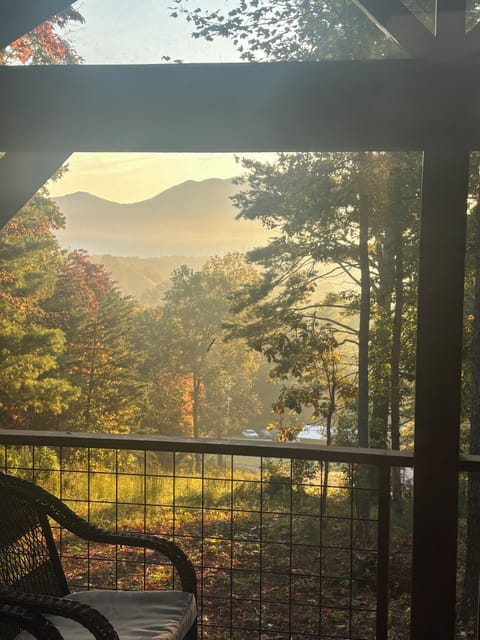 Have a coffee while enjoying the view from the screened in porch!