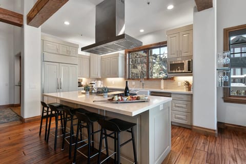 Indoors, Kitchen, Kitchen Island, Hardwood, Microwave