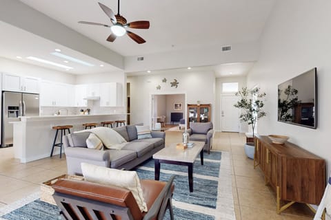 living room and kitchen