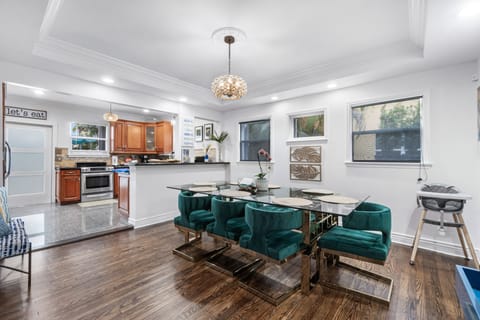 Main house dining table and kitchen