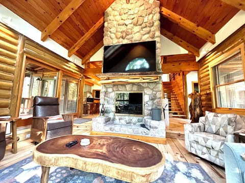 Main house living room.  Open and bright 