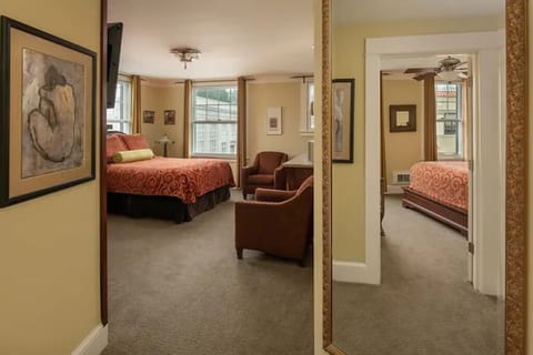 Queen bed in each room