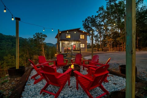 Outdoor Fire pit just outside our cabin
