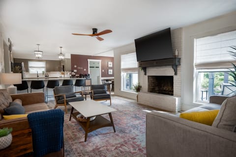 Roomy and open with a 65" TV for watching the game!