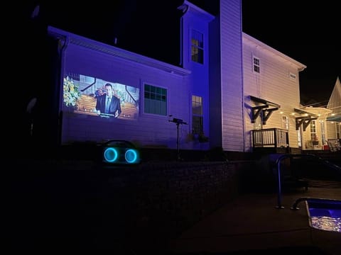 Enjoy an outdoor movie night around the pool.