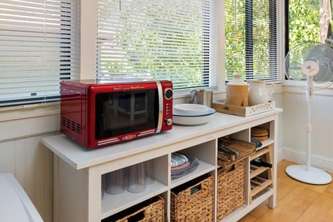 A fully stocked kitchen at Jade House, makes meals fun.