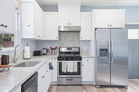 Well-equipped kitchen.