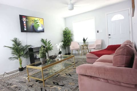Relax in our chic living room. So comfy!