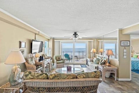The ocean front living room is fabulous for movie night with the family.