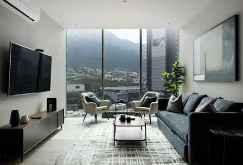 Living room with elegant design + a sofa bed. Everything you need to feel at home.