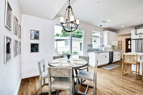 Dining table with tons of natural light 