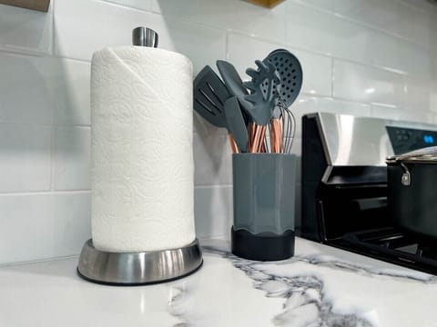 With  kitchen cutlery and utensils