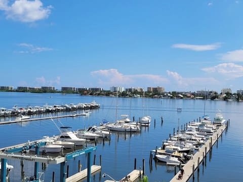 Beautiful balcony view of the marina