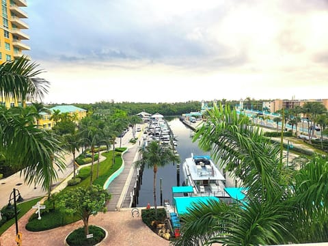 Beautiful view of the marina and bridge from the balcony


