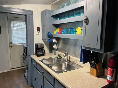 Kitchen- viewing back door to garden