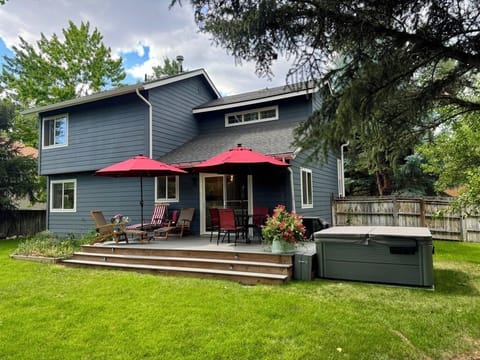 Large bright South facing deck and private fenced back yard